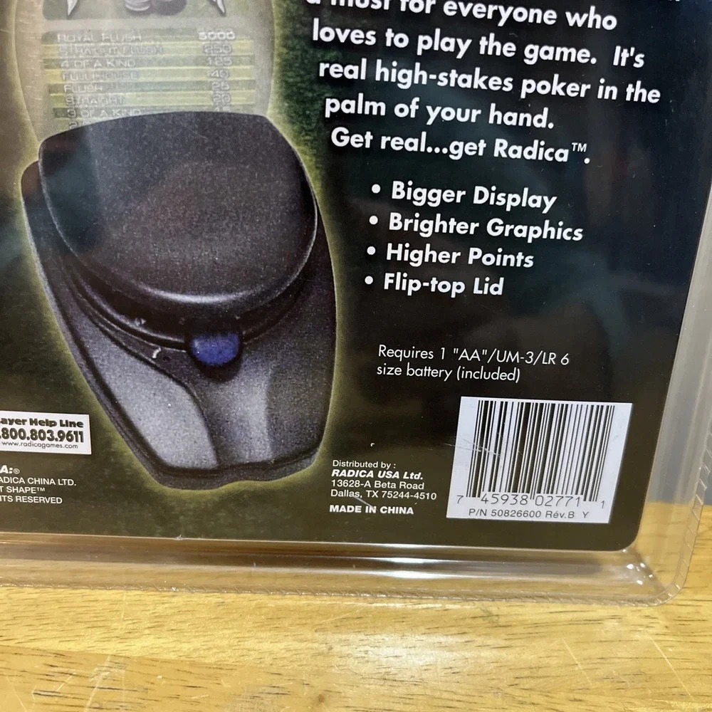 Radica Draw Poker‎ #8023 Vintage 1999 Handheld Electronic Game - NOS Sealed